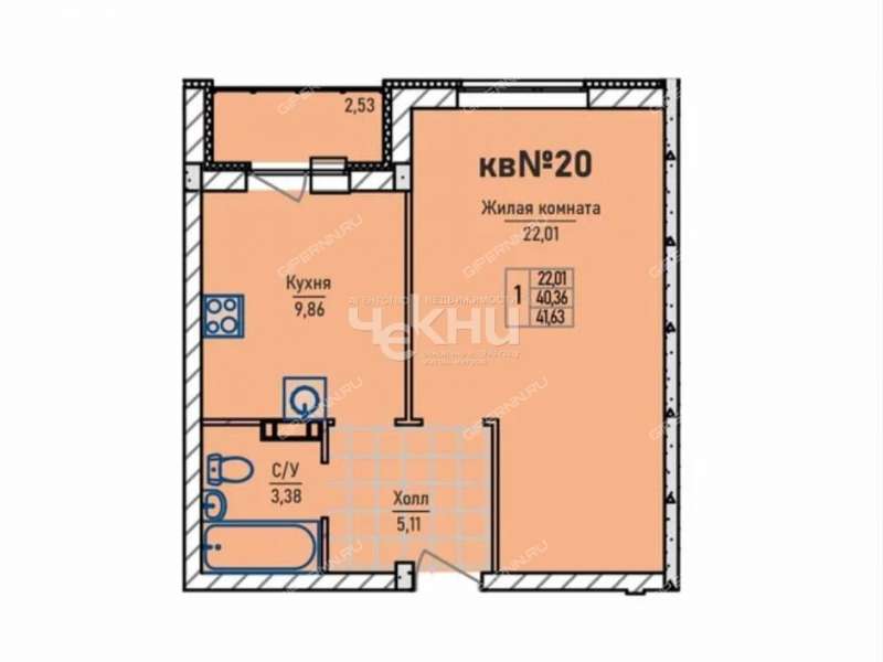 однокомнатная квартира в новостройке в Инженерном проезде