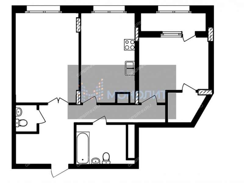 двухкомнатная квартира на улице Владимира Высоцкого дом 1