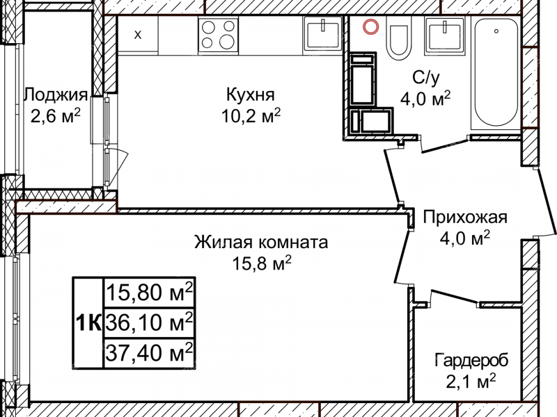 однокомнатная квартира в новостройке в ЖК Новое Ольгино, дом 1