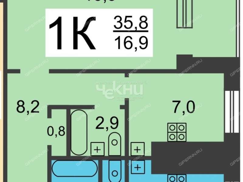 однокомнатная квартира на улице Дьяконова дом 5а