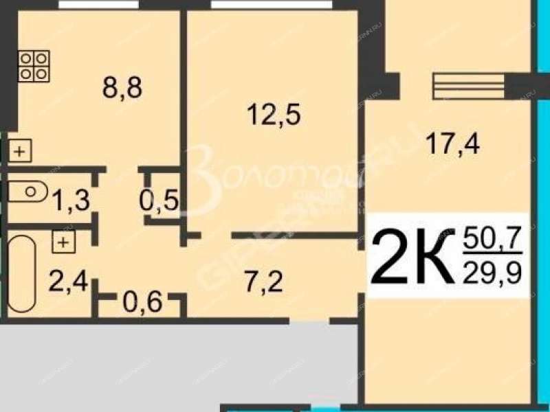 двухкомнатная квартира на улице Сергея Акимова дом 56