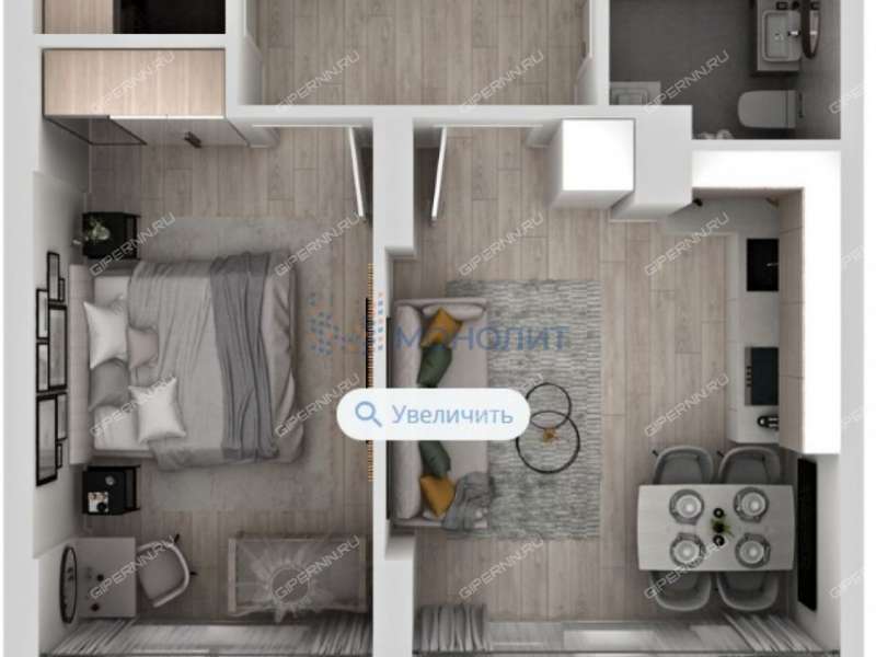 однокомнатная квартира в Вишнёвом переулке дом 3