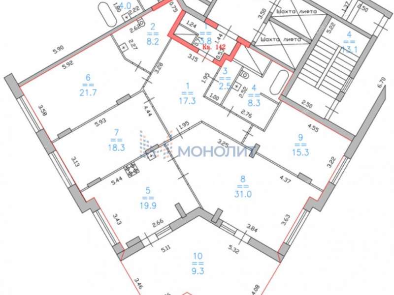 однокомнатная квартира на улице Владимира Высоцкого дом 1