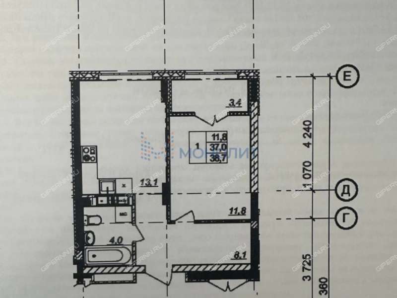 однокомнатная квартира в новостройке на Черкесской улице деревня Анкудиновка