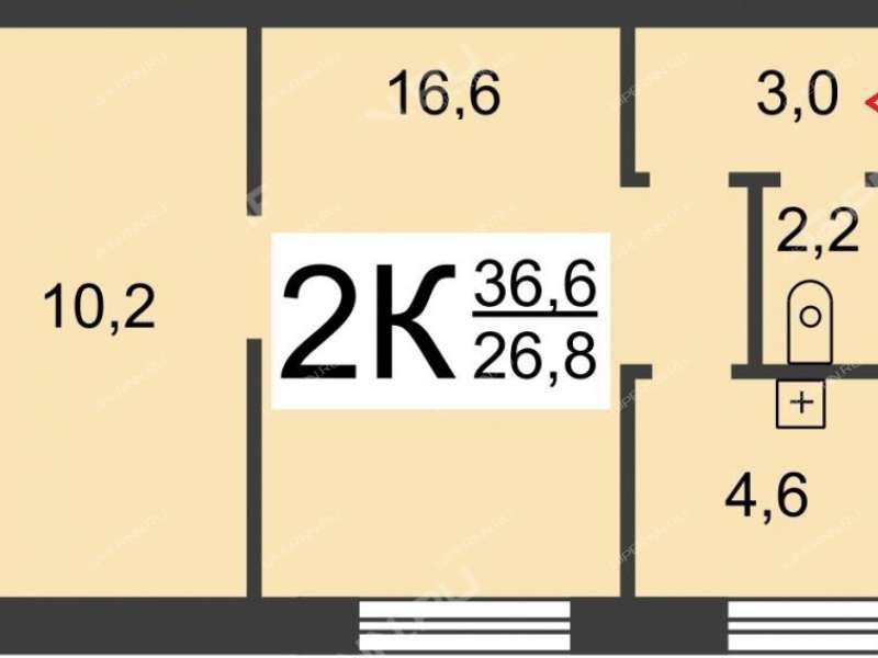 двухкомнатная квартира на улице Зенитчиков дом 5
