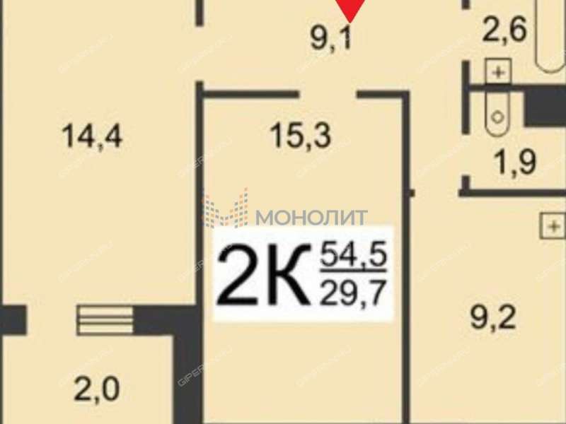 двухкомнатная квартира на Волжской набережной дом 9