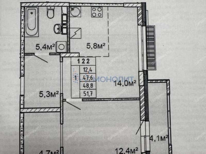 однокомнатная квартира на улице Белинского дом 23