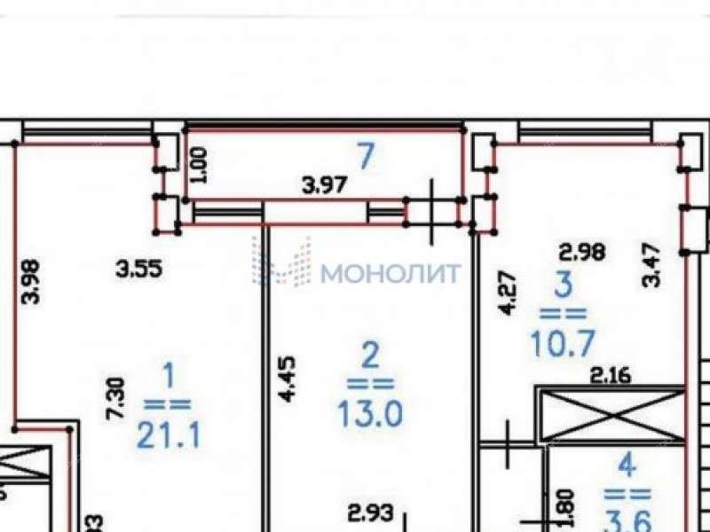 двухкомнатная квартира на Пролетарской улице дом 4 к1