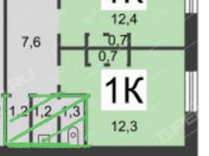 однокомнатная квартира на улице Дружаева дом 13а