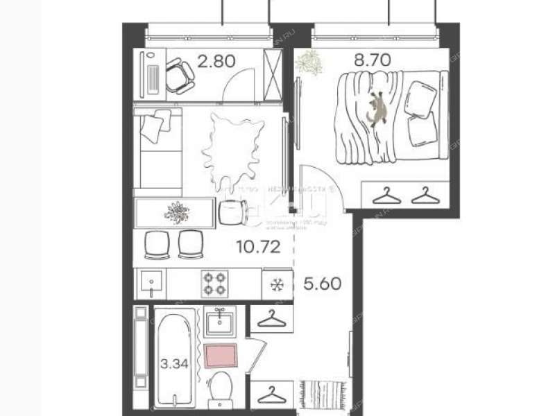 однокомнатная квартира на Львовской улице