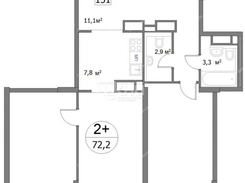 двухкомнатная квартира на улице Сергея Акимова дом 50
