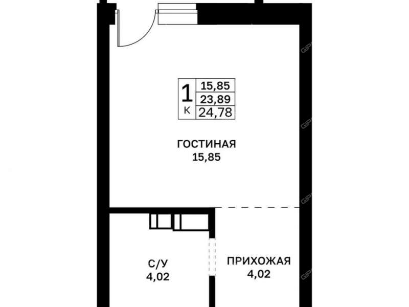 квартира-студия в новостройке в границах улиц Страж Революции, Гвардейцев, 50-летия Победы, Евгения Никонова, 17