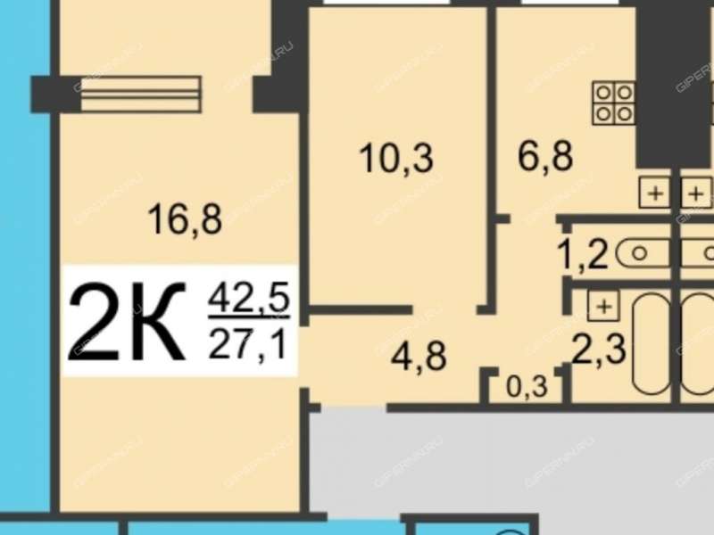 двухкомнатная квартира на проспекте Кирова дом 24