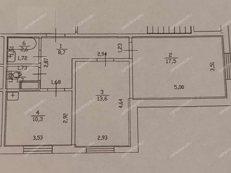 двухкомнатная квартира на улице Дружаева дом 1Б