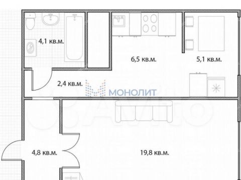 1-komnatnaya-b-r-60-letiya-oktyabrya-d-21-k2 фото