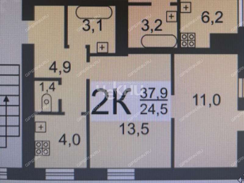 двухкомнатная квартира на проспекте Гагарина дом 80