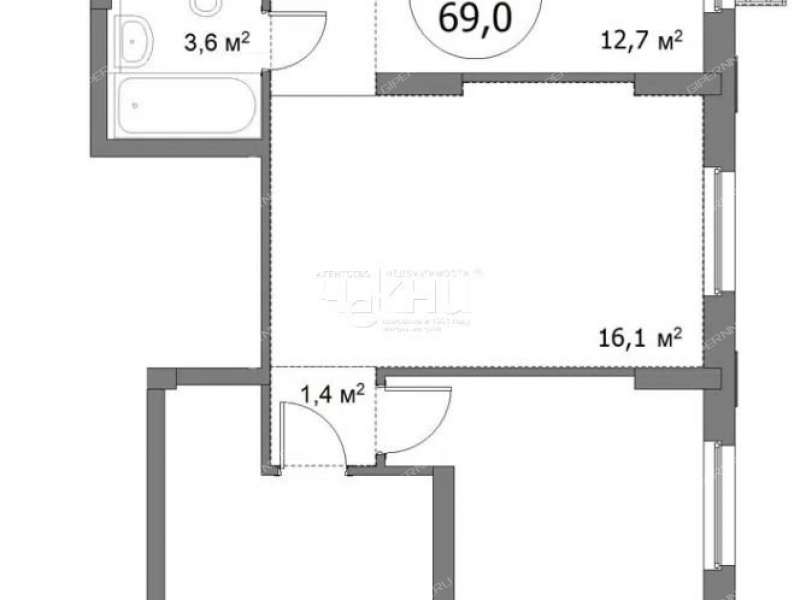 трёхкомнатная квартира на улице Сергея Акимова дом 50