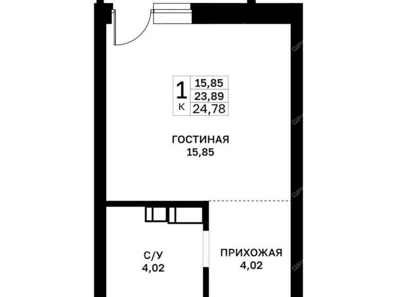 квартира-студия в новостройке в границах улиц Страж Революции, Гвардейцев, 50-летия Победы, Евгения Никонова, 17