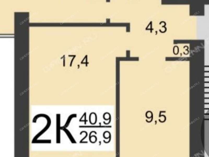 двухкомнатная квартира на Гороховецкой улице дом 54а