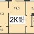 двухкомнатная квартира в Моторном переулке дом 2 к4